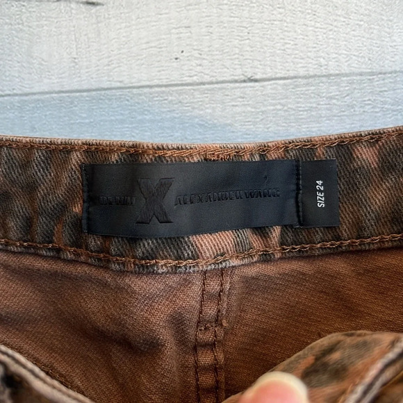 Alexander Wang X Denim Leopard Print Bite High Waist Cut Off Shorts 25 - Picture 8 of 12